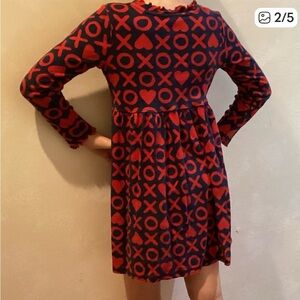 Hanna Andersson Kids Dress in Red and Navy for Valentine’s Day